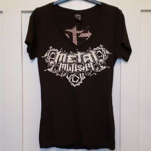Metal Mulisha V-neck Black Top